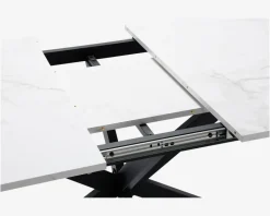 Spisebord Inkl. 1 tillægsplade hvid/sort