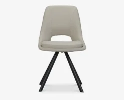 Spisebordsstol i beige kunstlæder