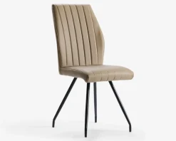 Spisebordsstol i beige kunstlæder