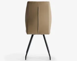 Spisebordsstol i beige kunstlæder