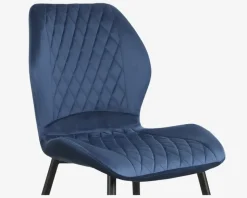 Spisebordsstol i blå velour