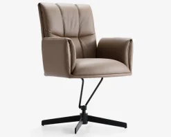 Spisebordsstol i Cappuccino farvet læder