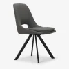 Spisebordsstol i grå kunstlæder
