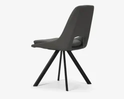 Spisebordsstol i grå kunstlæder