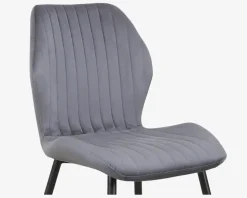 Spisebordsstol i grå velour