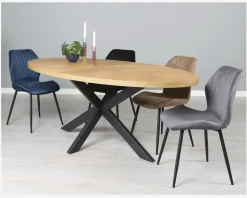 Spisebordsstol i grå velour