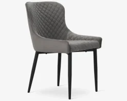 Spisebordsstol i grå velour