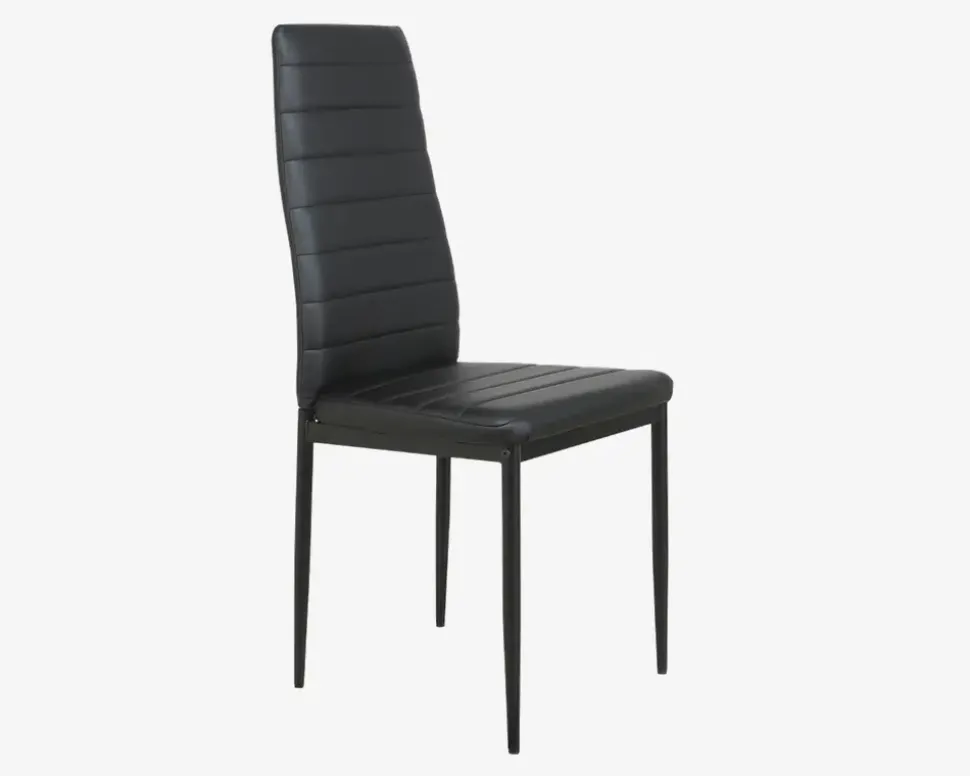 Spisebordsstol i sort kunstlæder