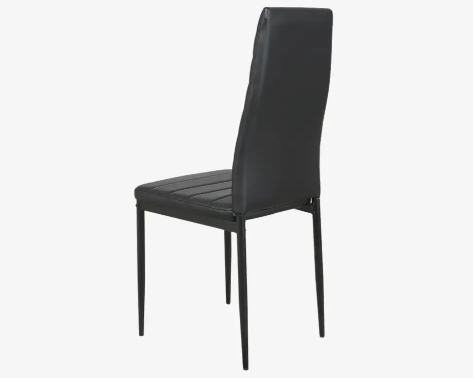 Spisebordsstol i sort kunstlæder