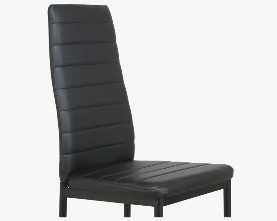 Spisebordsstol i sort kunstlæder