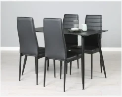 Spisebordsstol i sort kunstlæder