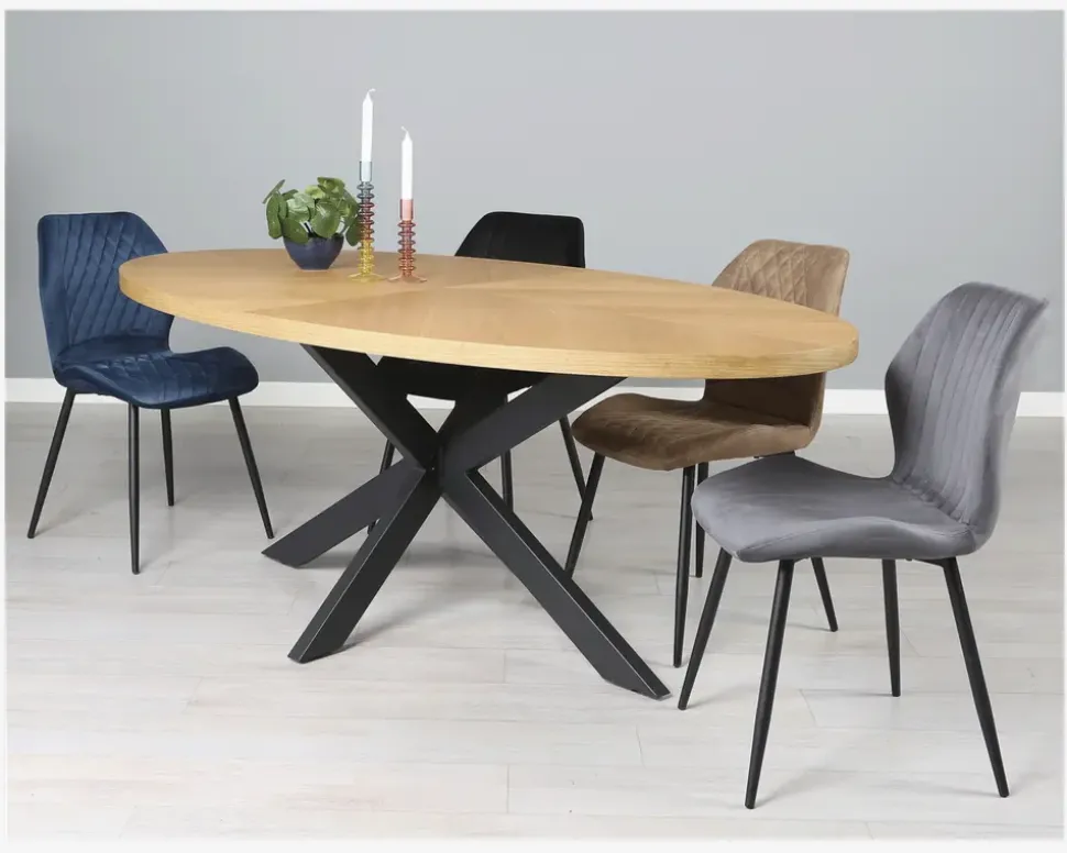 Spisebordsstol i sort velour