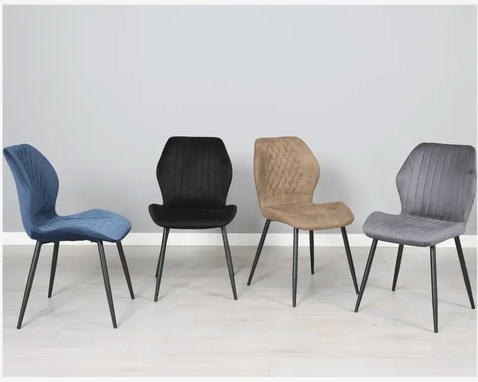 Spisebordsstol i sort velour