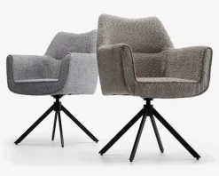 Spisebordsstol med armlæn grå