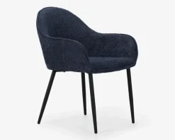 Spisebordsstol med armlæn i blå