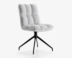 Spisebordsstol med drejestel i sølvfarvet