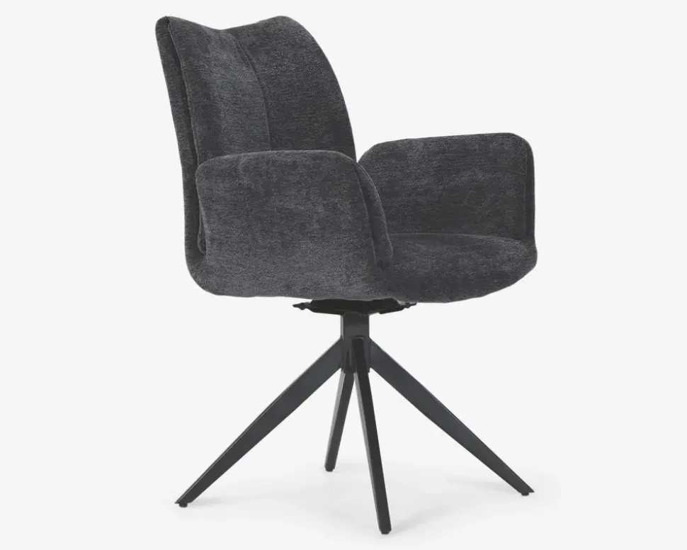 Spisestuestol med armlæn i grå