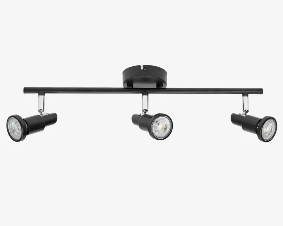 Spot 3xGU10 sort L.48,6 cm