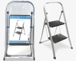 Stige 2 trin sort/sølv