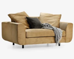 Stol 1,5 pers stol Motive gul fløjl