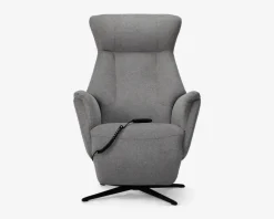 Stol med indbygget fodskammel og løftefunktion