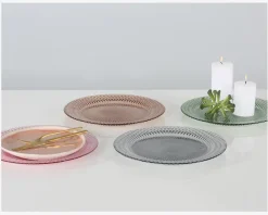 Tallerken Glas Ø.33cm Pink