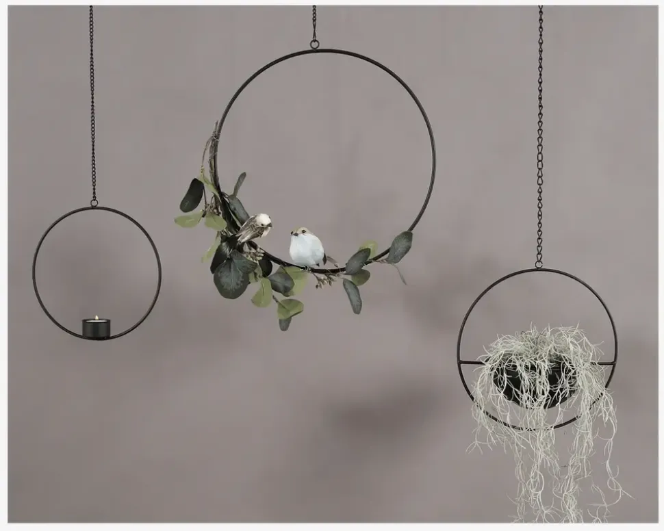 T-Light t. Ophæng Metal Sort