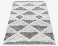 Tæppe Pisa mørkgrå/hvid 140 x 200 cm