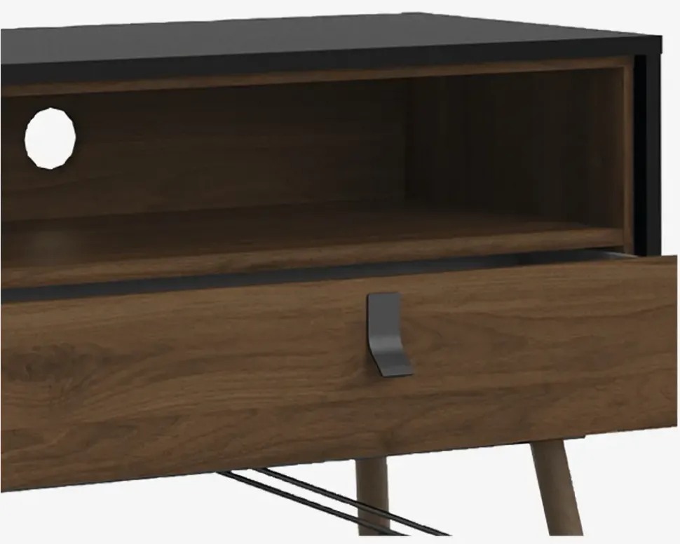 Tv Bord Ry Sort/Valnød