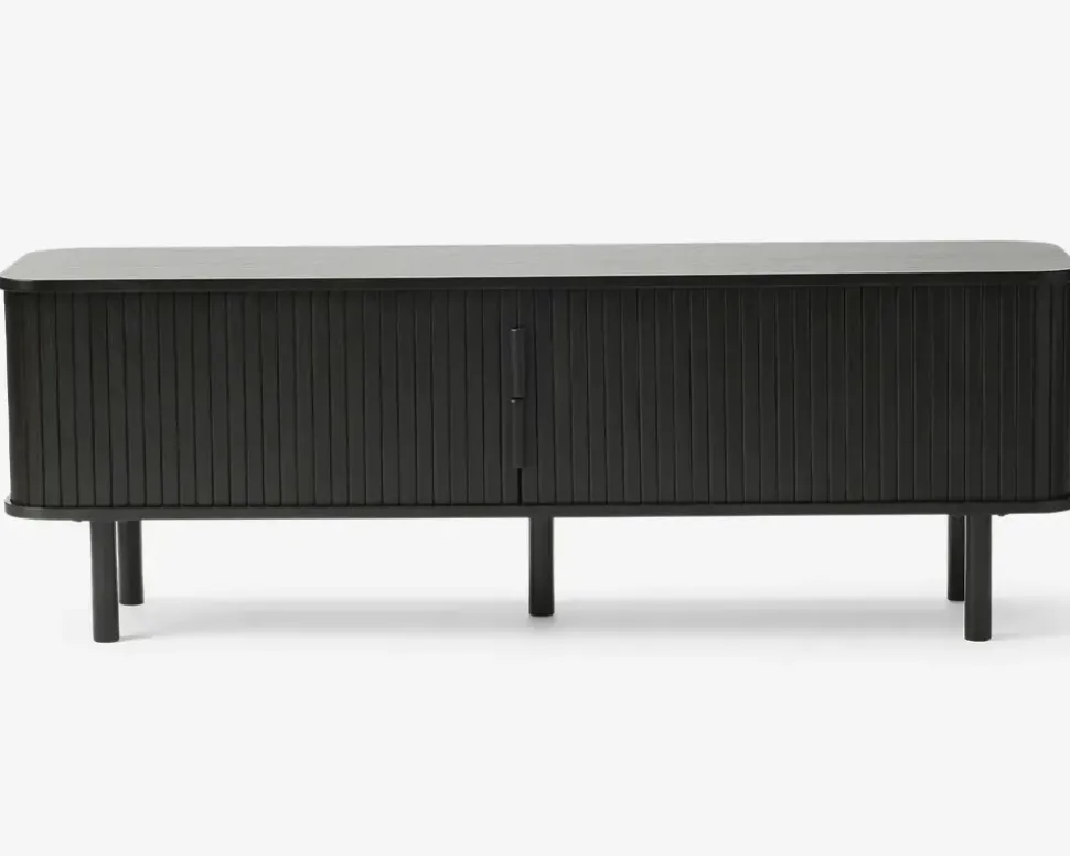 Tv-bord Cavo Sort Lakeret Eg Finer m/Jalousidøre