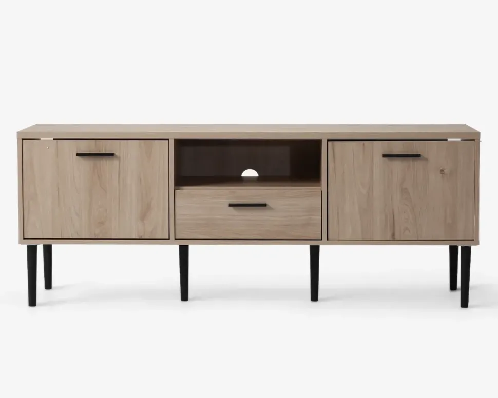 Tv-Bord Lys Eg M/Sorte Ben