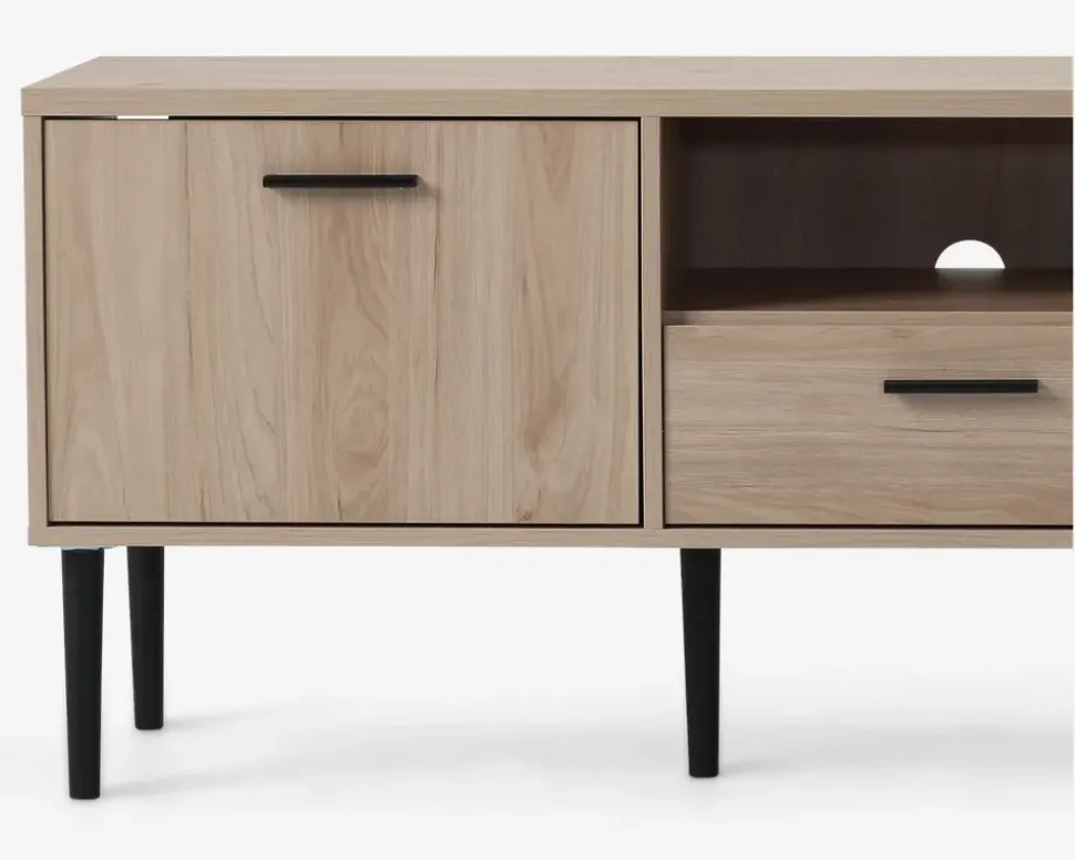 Tv-Bord Lys Eg M/Sorte Ben