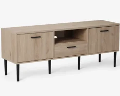 Tv-Bord Lys Eg M/Sorte Ben