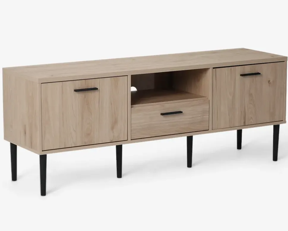 Tv-Bord Lys Eg M/Sorte Ben