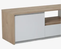 Tv-Bord Lys Eg/Hvid Højglans