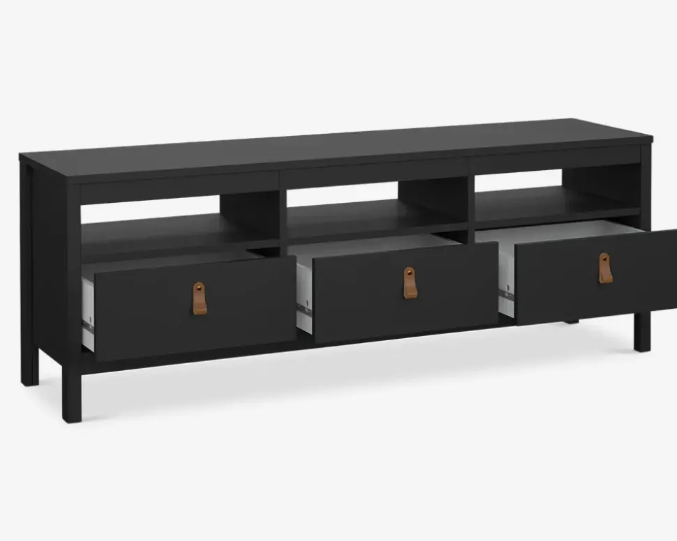 Tv-bord Madrid sort m/3 skuffer