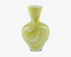 Vase Hjerteform Gul H.23,5 cm