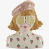 Vase Med Ansigt Solbriller/Hat Lyserød 24,5 cm
