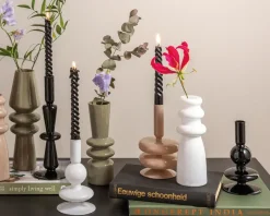 Vase sparkle bottle glas hvid H.20,5 cm