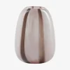 Vase Stribet Rosa/Brun H.20 cm