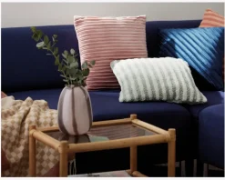 Vase Stribet Rosa/Brun H.20 cm