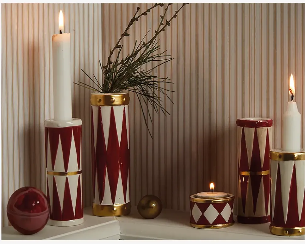 Vase/Lysestage Tromme Ass. H.10cm