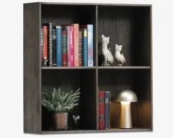 Væghængt bogreol røget eg