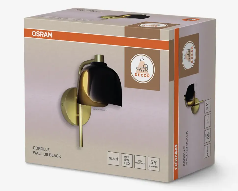 Væglampe Corolle sort Ø.21 cm