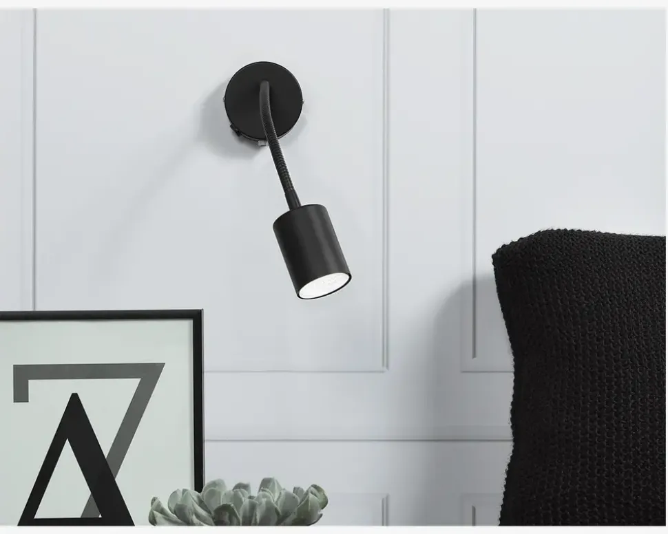 Væglampe Explore Sort H.12 cm