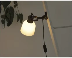 Væglampe Glow sort/opal klemme Ø.15 cm