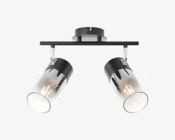 Vægspot Alia Sort/Røgfarvet 2 x E27