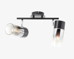 Vægspot Alia Sort/Røgfarvet 2 x E27