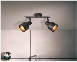 Vægspot Rolet Sort 2 x E14