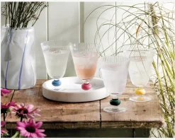 Vinglas Klar/Gul H.13,5 cm